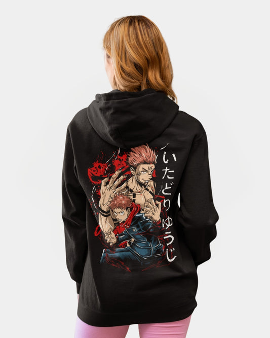 Buzo Oversize Dama Negro Jujutsu Kaisen Yuji Doble